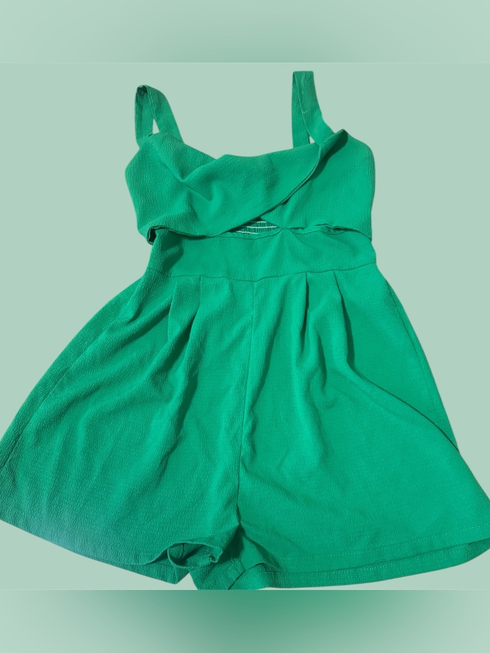 SHEIN Green Sleeveless Romper